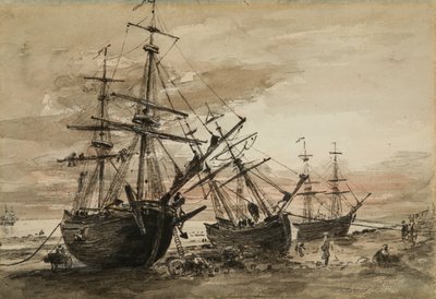 Coal Brigs on Brighton Beach, c.1824 by John Constable